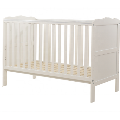 Sweet Baby Cribs with 3 Heights Adjustable Layer Wooden Baby Cot (white)