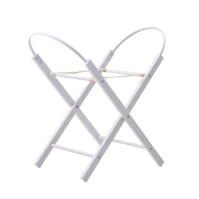 White Wood Moses Basket Folding Stand