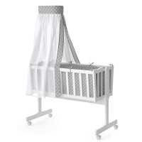 Solid wooden baby cradle Swing Bed  white color